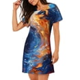 thumbnail image 2 of Naloa Galactic Dog Swirls Art Print Women Nightgowns,Womens Loungewear,Short Sleeve Sleepwear,Comfy Ladies Nightdress, 2 of 6