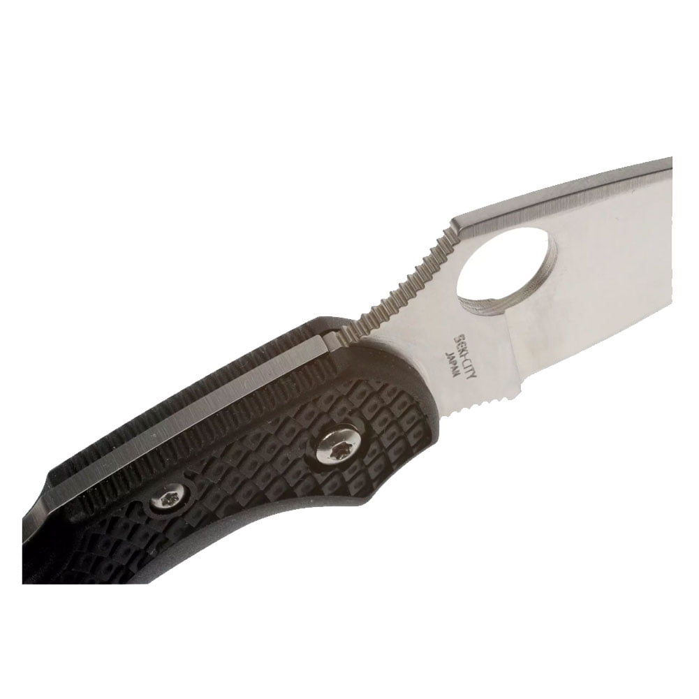 Spyderco Dragonfly 2 Folding Knife 2-5/16" VG10 Satin Plain Blade, Black FRN Handles, Lockback - C28PBK2