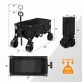 thumbnail image 3 of Tcbosik Collapsible Wagon with Wheels, 220 lbs Foldable Utility Grocery Shopping Cart for Outdoor, Garden, Beach, Lawn, Backyard, Black, 3 of 8