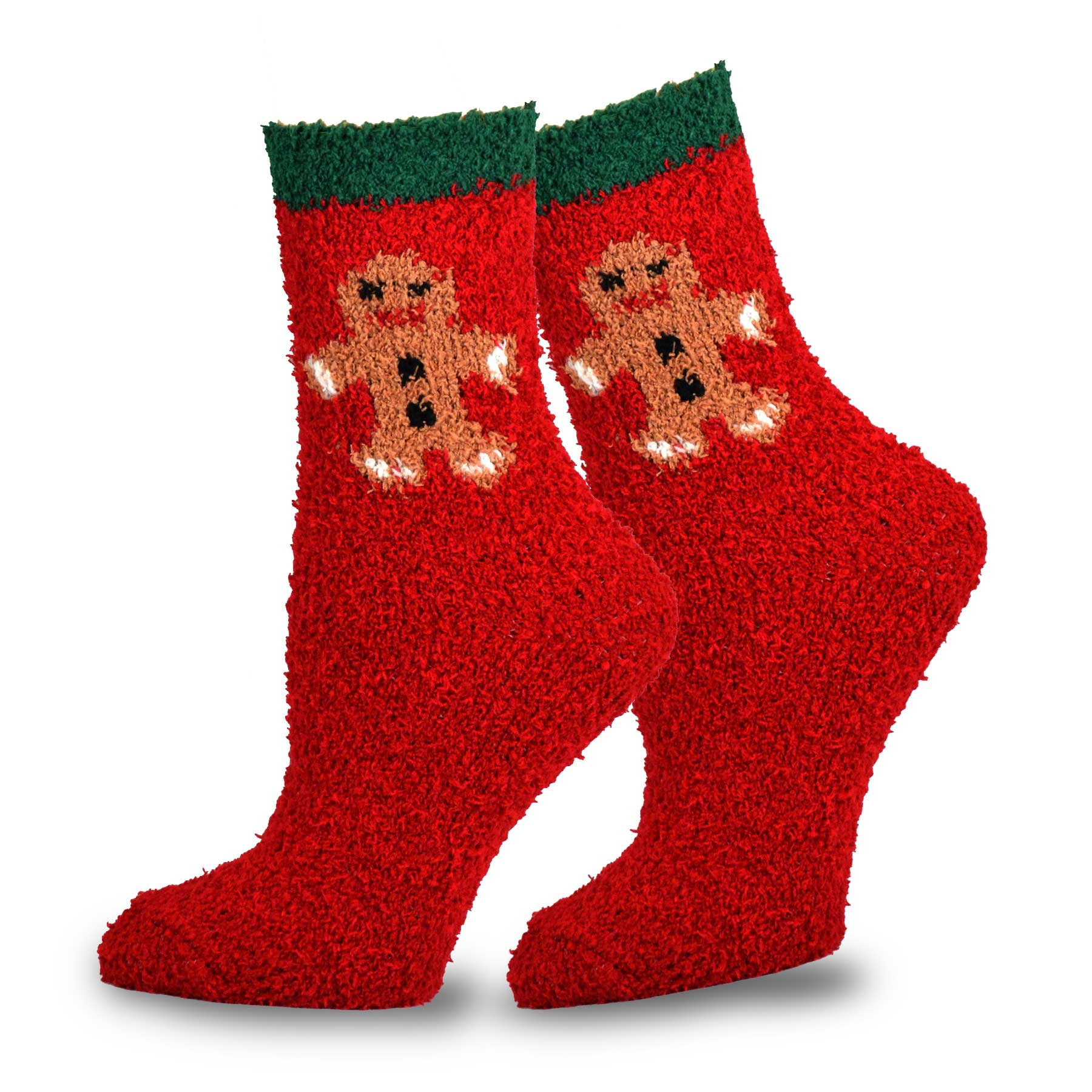 TeeHee Christmas Holiday Cozy Fuzzy Crew Socks 3-Pack for Women (Santa and  Stripes) 