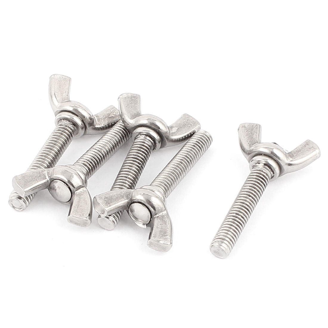 20Pcs M3/4/5/6/8 Stainless Steel Butterfly Wing Nut Thread Fit Screw Bolt Silver 