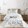 thumbnail image 3 of Ambesonne Inspirational Quilted Bedspread Set 2 Pcs, Optimist Message, Twin Size, Black and White, 3 of 6