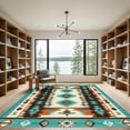thumbnail image 2 of ODIKA 3'x5' Machine Washable Non-Slip Area Rug, Southwestern Turquoise High Traffic Rug, Blue, 1027111, 2 of 7