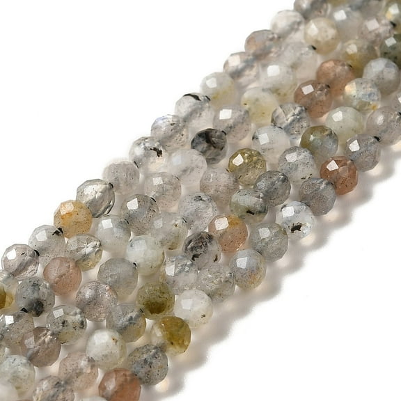 Natural Labradorite Beads Strands Faceted Round 3mm Hole: 0.6mm about 125pcs/strand 15.35''(39cm) Labradorite