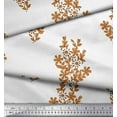 thumbnail image 2 of Soimoi Cotton Voile Fabric Leaves & Floral Block Printed Fabric 1 Yard 56 Inch Wide, 2 of 3