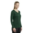 thumbnail image 4 of Sport-Tek Ladies Long Sleeve PosiCharge Competitor V Neck Tee-2XL (Forest Green), 4 of 6