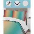 thumbnail image 3 of Full Size Quilt Bedding Set, Yellow Green Orange Ombre Reversible Summer Quilt 3 Pieces, Modern Art Abstract Aesthetics Lightweight Bedspreads Coverlets with 2 Pillow Shams for All Seasons, 3 of 5