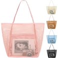 thumbnail image 1 of Mesh Beach Bag, Extra Large Beach Tote with Zipper Pocket Pool Bag for Cruise/Swim/Vacation Essentials, 1 of 7