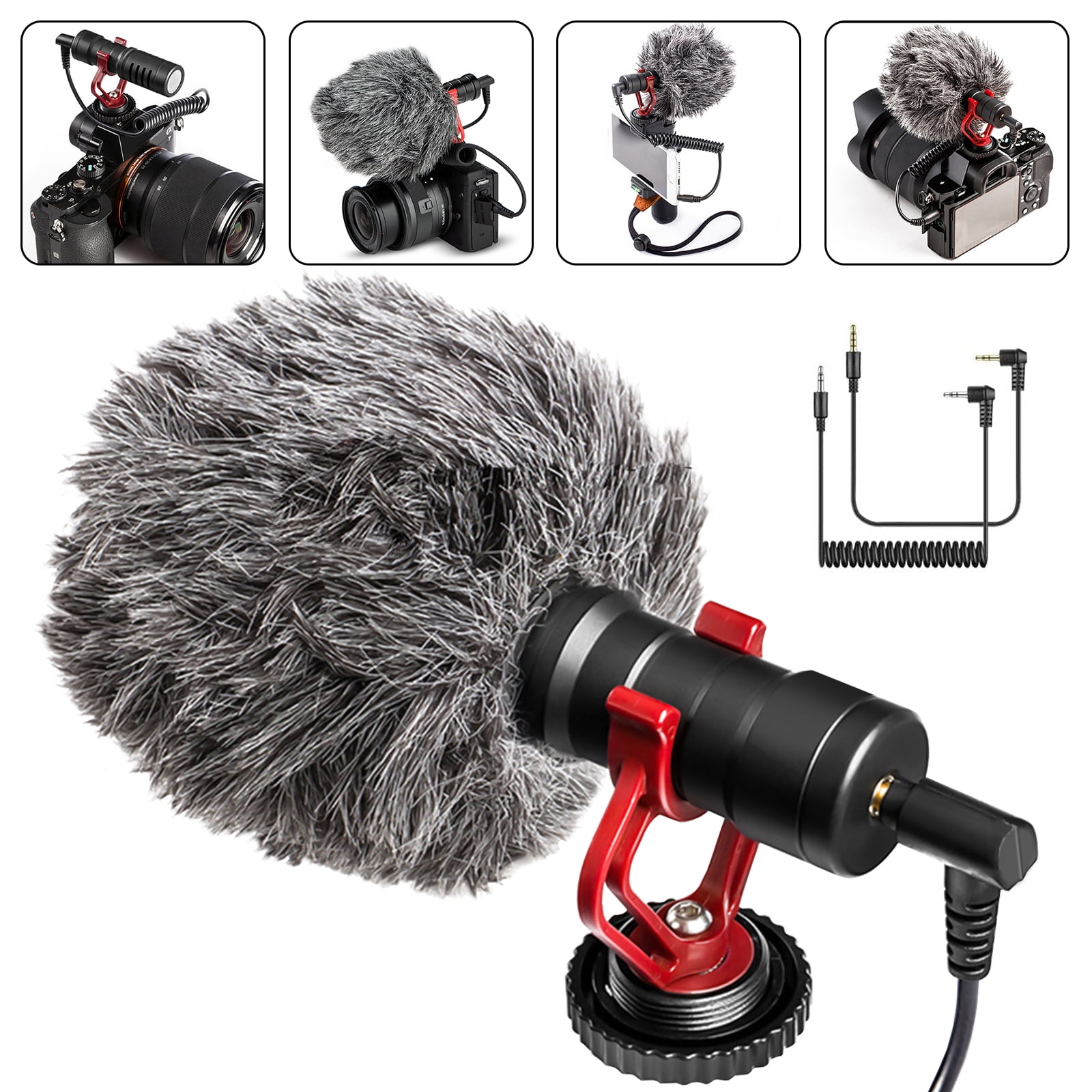 Cameras Compatible with iPhone Smart Phones Foam Windscreen ARVOMIC Universal Shotgun Mic with Shock Mount Camera Video Microphone AO-666A TIK Tok Ideal for Interview Carrying Bag 