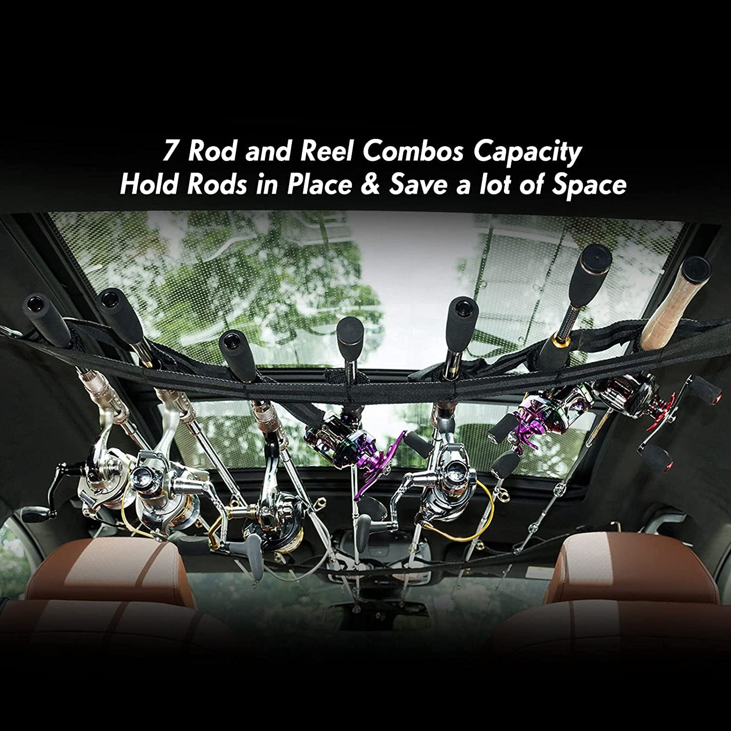 2X Fishing Car OrganizerS Rod Holder Belts Rod Fixed Strap Carrier