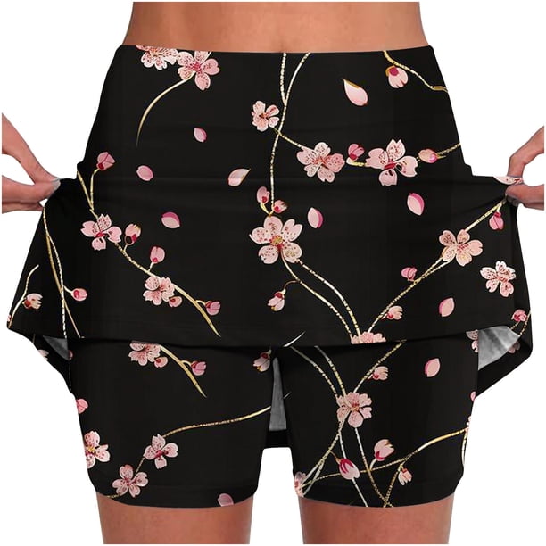 Mujeres Pantalones Cortos Atléticos de Impresión de la Cintura Alta Bolsillos Pantalones de Yoga, Poliéster Ligero para el Hogar, el Salón Y Al Aire Libre