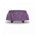 thumbnail image 4 of Floral Ottoman Cover, Flowers in Pastel Colors, 2 Piece Slipcover Set with Ruffle Skirt for Square Round Cube Footstool Decorative Home Accent, Standard Size, Multicolor, by Ambesonne, 4 of 5