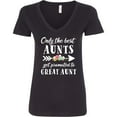 thumbnail image 3 of Inktastic Only the Best Aunts Get Promoted to Great Aunt with Flowers Women's V-Neck T-Shirt, 3 of 5