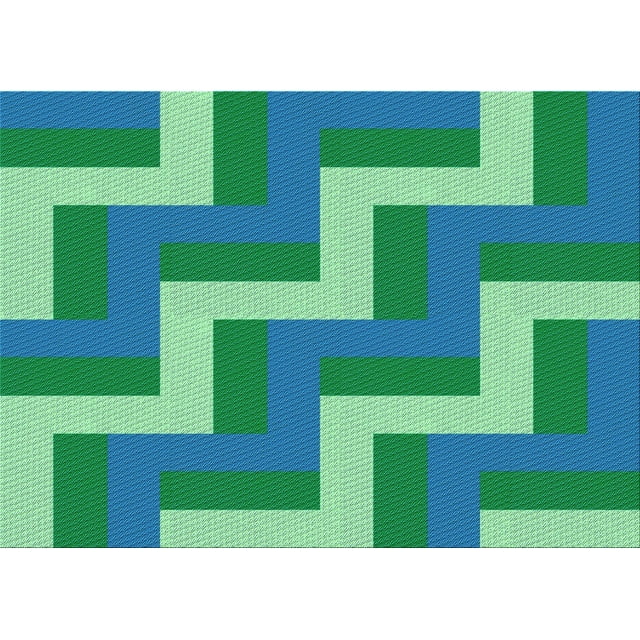 Ahgly Company Tapis Rectangulaire d'Intérieur Lavable en Machine Vert Cyan Foncé Transitionnel, 6 Pieds x 9 Pieds