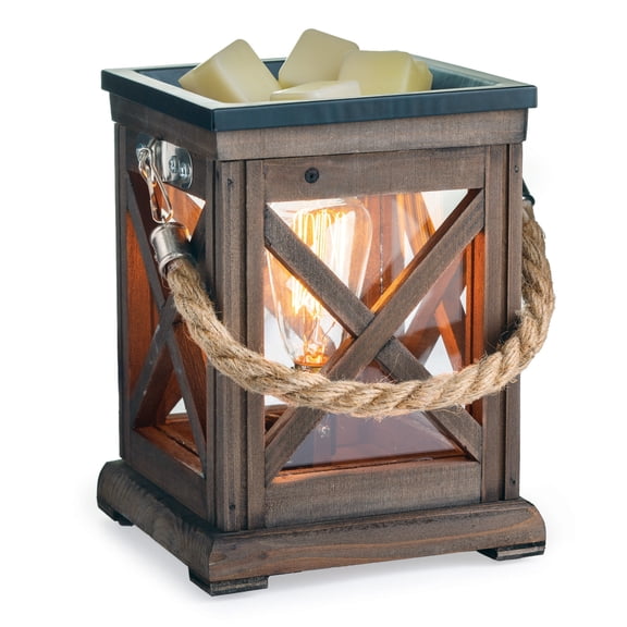 VINTAGE BULB ILLUMINATION FRAGRANCE WARMER - DELUXE WALNUT & ROPE
