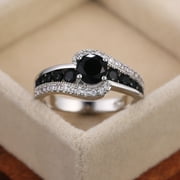 New Women's Black Onyx Engagement Ring