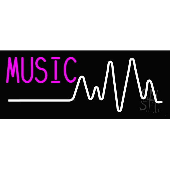 Turquoise Music LED Neon Sign 13" Tall x 32" Wide - inches Black Square Cut Acrylic Backing, with Dimmer - Premium built indoor Sign for Studio, Club, Home décor, Event, Workshop, Storefront.