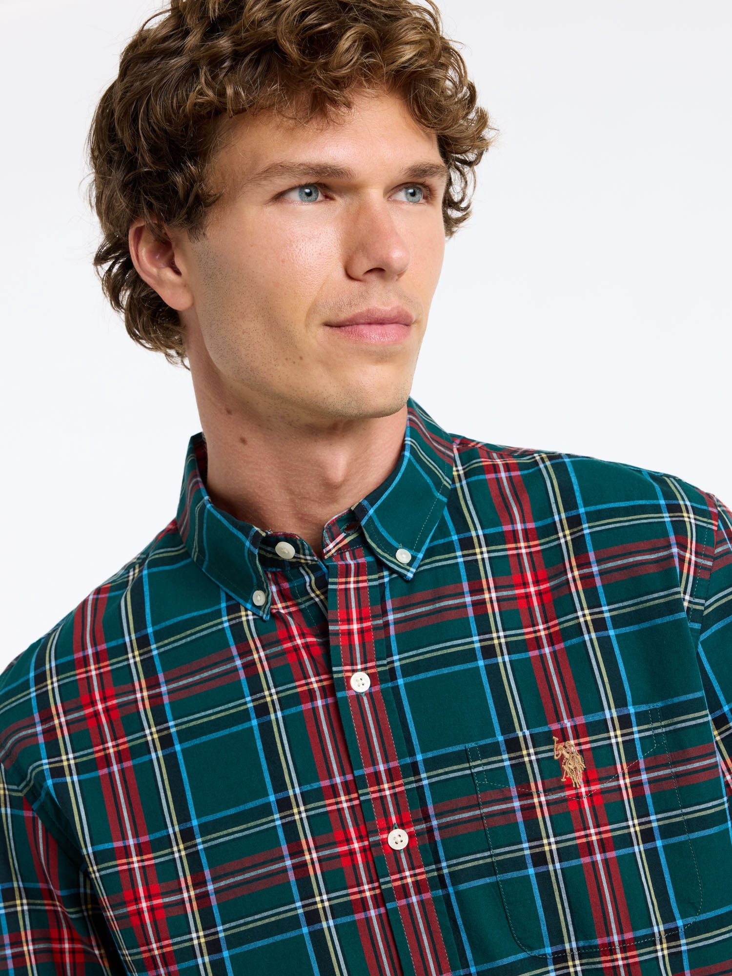 U.S. Polo Assn. Men's Classic Holiday Plaid Button-Down Shirt