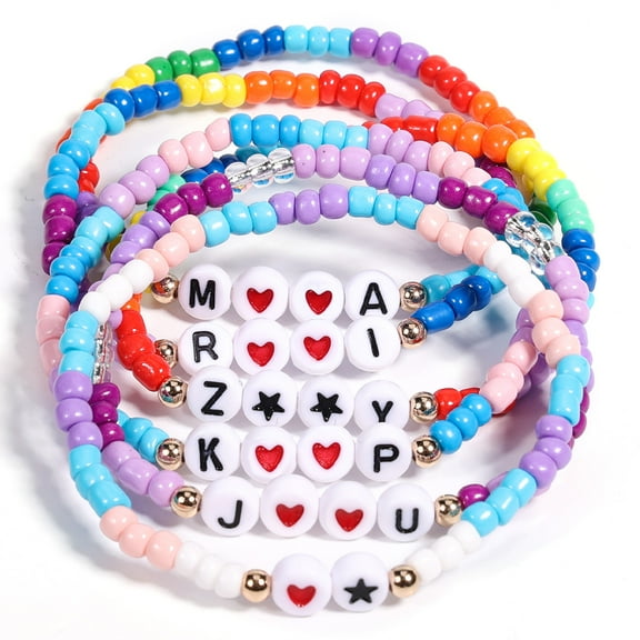 AICase 6Pcs Bracelets Set For K POP Girls/Women Merch Bracelets Inspired Bracelets Stackable Stretch Bracelets Jewelry Birthday Christmas for KPop Stuff Fans Cosplay Outfit Gifts Accessories
