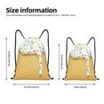 thumbnail image 2 of Disketp White Ice Cream Drawstring Backpack Drawstring Gym Bags Draw String Bags for Sports, Gym, Travel, Swimming, Beach-Small, 2 of 6