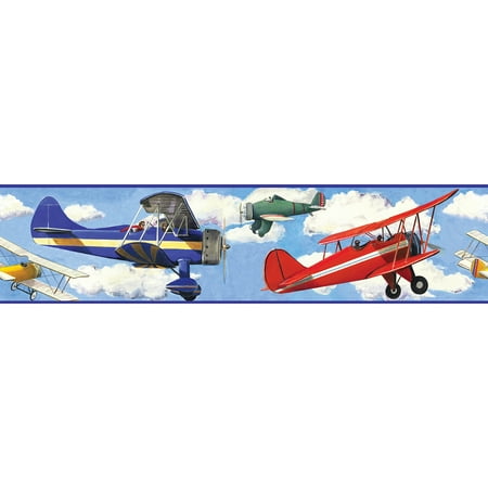 - RoomMates Vintage Planes Peel and Stick Border