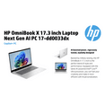 thumbnail image 2 of HP OmniBook X AI Powered Laptop 17.3in Touchscreen IPS FHD Display (Intel Ultra 7-258V, 32GB LPDDR5X, 8TB PCIe SSD, Intel Arc 140V, Backlit KB, Thunderbolt 4, WiFi 7, Webcam, Win 11 Home), 2 of 5