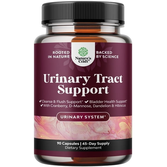 Natures Craft High Potency D-Mannose Capsules for Urinary Tract Health for Women - Cranberry Juice Powder & Dandelion - Fast Acting Super Concentrated Cranberry