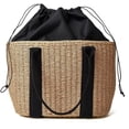 thumbnail image 5 of Straw Bags for Women, Large Tote Bag, Lightweight and Durable Straw Tote Bag, Summer Beach Handwoven Shoulder Bags for Travel Shopping, Brown, 5 of 7