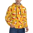 thumbnail image 2 of Kdxio Hot Chilli Print Mens Casual Hooded Collar Drawstring Hoodies Pullover Sweatshirts Casual Long Sleeve Shirts-3X-Large, 2 of 7