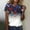 Multicolor, variant on QUNYINEY Short Sleeve Women's Shirts Casual Crew Neck Independence Day Tops Summer Loose Pullover Women Tops