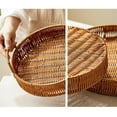 thumbnail image 6 of Rattan Storage Basket, Hand Woven Fruit Basket with Handles, Wicker Serving Basket, Bread Basket, Decorative Baskets for Organizing,Outdoor Serving Tray for Kitchen Storage Food, Vegetables, 6 of 7