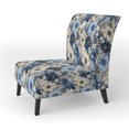 thumbnail image 3 of Designart "Bleu Blanc Ranunculus Charm II" Chaise d'Appoint Florale Bleue - Fauteuil de Cottage pour Salon, 3 of 7