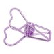 thumbnail image 3 of 100 Pcs Binder Clips Hollow Heart Shape Strong Clamping Force Metal Small Binder Clips for Office Documents Purple, 3 of 3