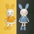 thumbnail image 3 of veasfak Handmade Beginner Crochet , A Pair of Rabbit Crocheting Crafts Hand Made Kids Blue and Yellow, 3 of 6