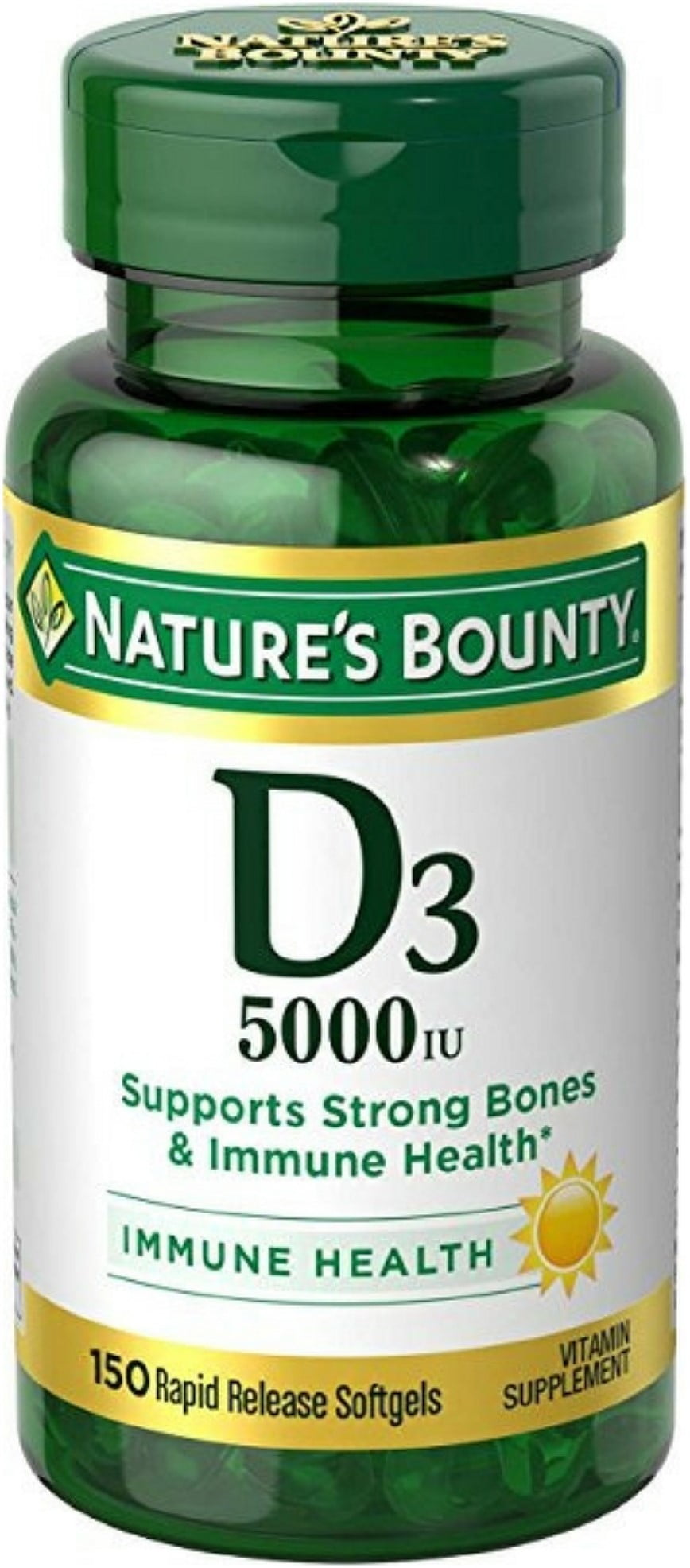 Nature&amp;#39;s Bounty Vitamin D-5000 IU Softgels, Maximum Strength 150 ea