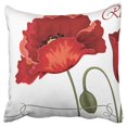 thumbnail image 1 of BOSDECO Housse de Coussin Coquelicots Rouges 20x20 Pouces, 1 of 1