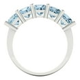 thumbnail image 5 of 2.5 ct Brilliant Princess Cut Natural Swiss Blue Topaz 18K White Gold Eternity Band SZ 7.5, 5 of 6