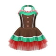 thumbnail image 1 of Hansber Robe de Danse Tutu Bouffante de Noël pour Filles Enfants, Robe de Patinage Artistique à Dos Ouvert, Brun 6, 1 of 7