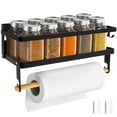 thumbnail image 3 of Especiero magnético con toallero de papel Rollo y 2 ganchos Estante magnético Organizador de especias plegable Refrigerador de metal Condimento Soporte de almacenamiento Ahorro de espacio para el hoga, 3 of 10