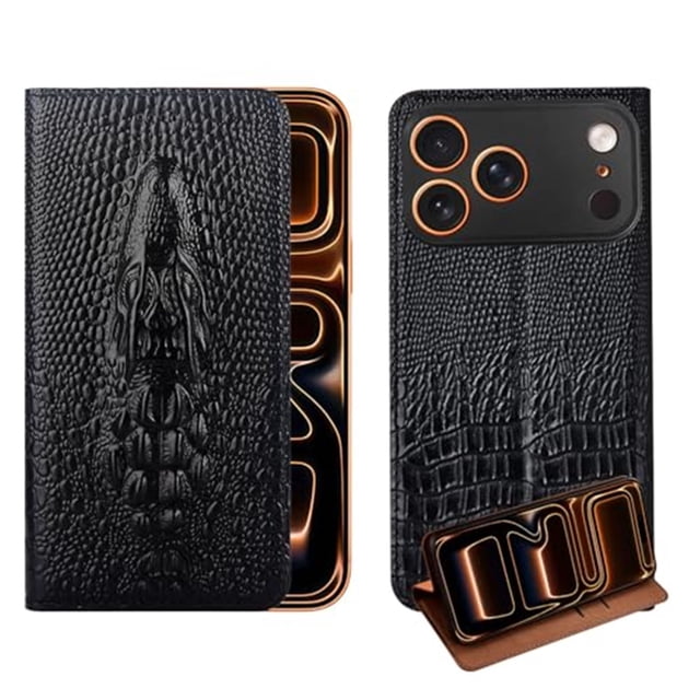 Case For IPhone 17 Pro Max/17 Pro/17 Air/17, Genuine Leather Shell With Card Insertion Anti-Fall Holder Cover