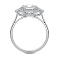 thumbnail image 3 of Kalapi Jewel 14K White Gold Plated Ring - Princess Cut 2.1 Ct E-F/VVS1 Moissanite Ring - Three-Stone Engagement Wedding Ring - 60th Wedding Anniversary Gifts - Wedding Proposal Ring, 3 of 4