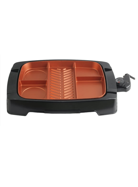 Brentwood Multi-Portion Electric Indoor Grill with Non-Stick Copper Coating