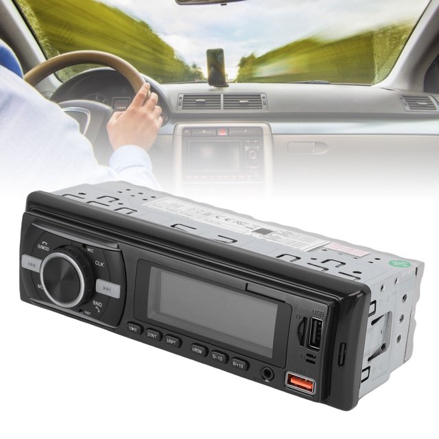 Car Audio Player, Lossless MP3 Remote or APP Control LCD Display Single DIN Car Radio 60Wx4 High Power for Travel Driving