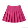 thumbnail image 2 of Fozruso School Uniform Pleated Skirt For Girls, Summer A Line Skirt Tennis Skirts with Elastic Waist(Red), 2 of 6