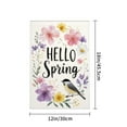 thumbnail image 4 of AMHNF Hello Spring Floral Bird Linen Garden Flag for Spring Summer Home Outdoor Garden Yard Door Decor 12x18 inch, 4 of 5