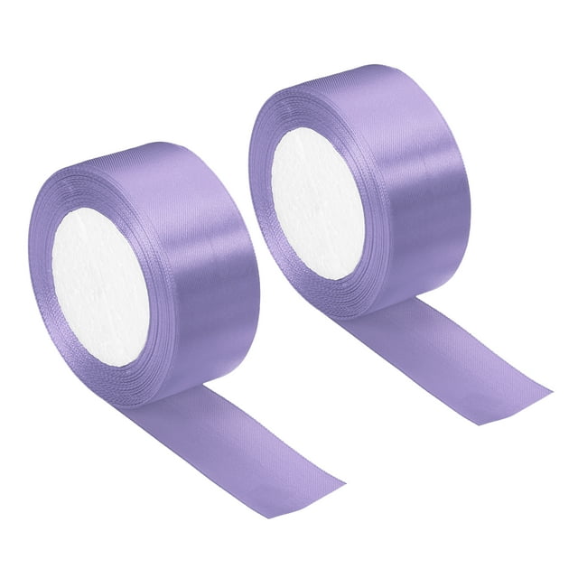Unique Bargains 1.5 Inch Wide 24 Yards Satin Ribbon, 2 Pack Double Face Solid Crafts Roll for Party Home DIY Wrapping Decoration, Light Purple