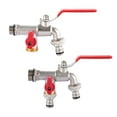 thumbnail image 3 of Generic Brass Dual Outlet Hose Connector with Detachable Design for Drinking Water and Garden Use, Thickened Valve Body, One Inlet Two Outlets, Red Valve, 25mm, 3 of 6