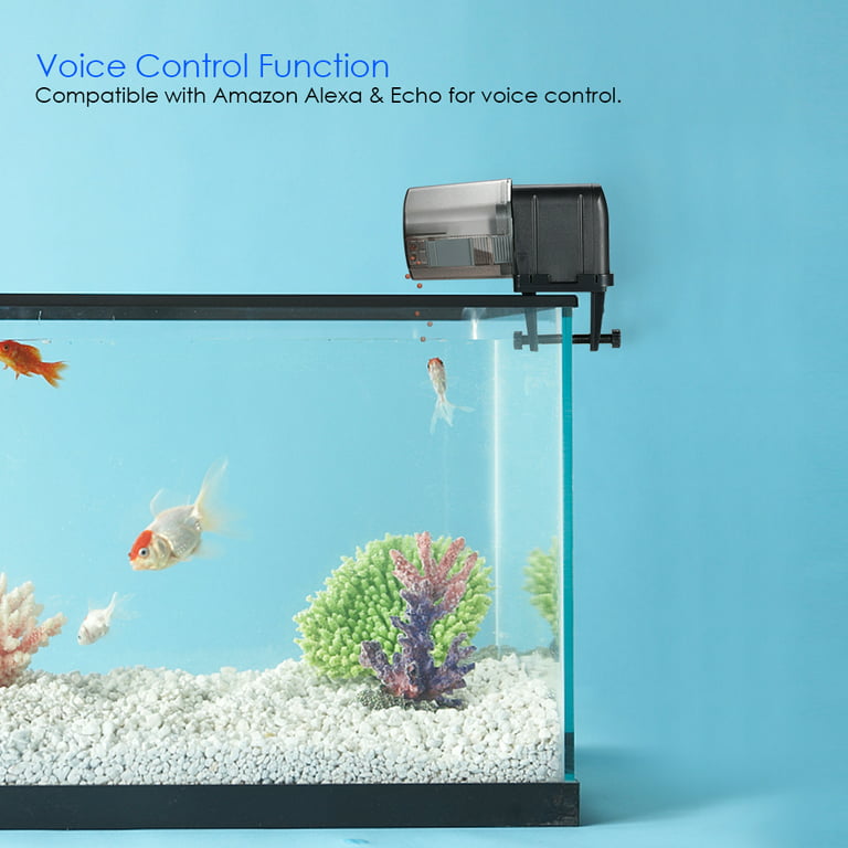 Automatic Fish Feeder Aquarium Tank USB Recharging Fish Food Dispenser  Adjustable Outlet App Control Voice Control 