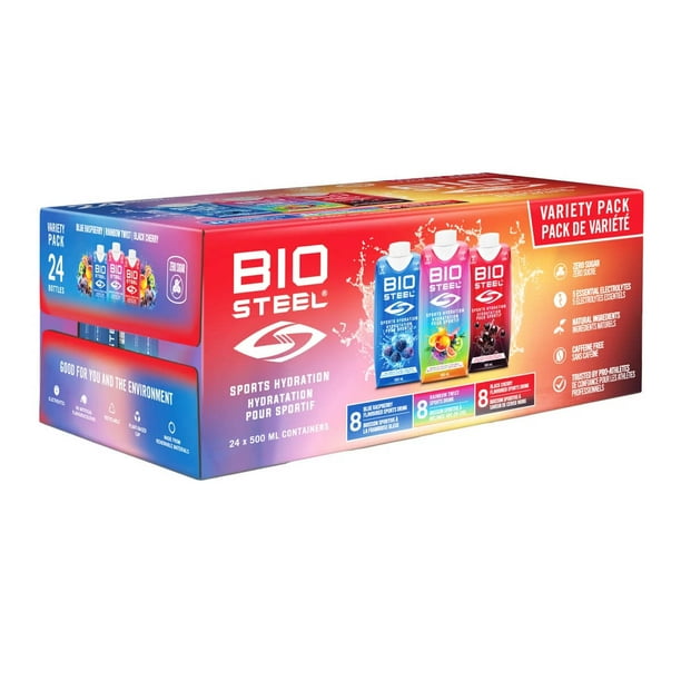 Biosteel Box BioSteel Sports Assorted Hydration Drink Variety Pack | 24 x 500ml ...