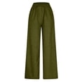 thumbnail image 5 of Wide Leg Jeans Women Petite High Waisted Elastic Jean Waist Strechy Drawstring Pull On Denim Pants With Pockets Army Green S, 5 of 7